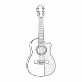 Acoustic Guitar Sketch Coloring Page sketch template