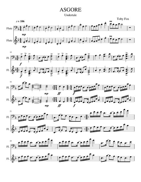 ASGORE sheet music for Flute download free in PDF or MIDI