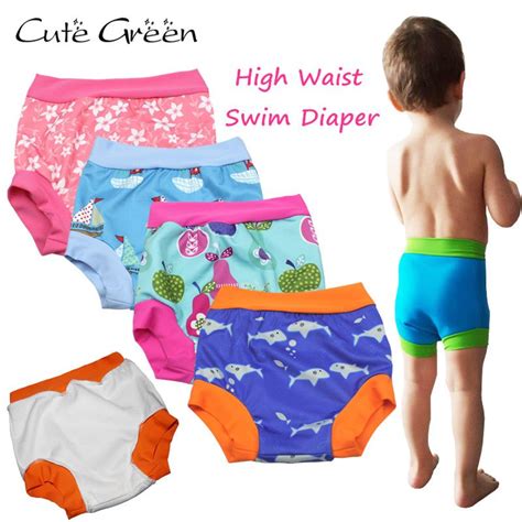 2020 High Waist Baby Swim Diaper For Baby Swimming;Reusable Swimming Diapers Baby Nappies ...