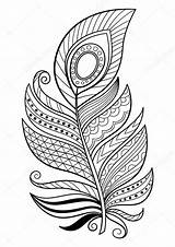 Doodle Feather Para Colorear P Gina Del Libro Antiestr S Adultos  sketch template