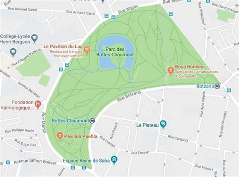 Parc des Buttes-Chaumont in Paris. Facts. Map. Metro. Hours. History