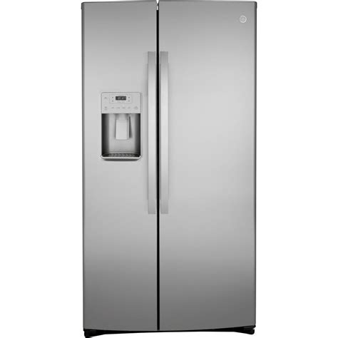 Ge 21 8 Cu Ft Side By Side Counter Depth Refrigerator Black Slate at ...