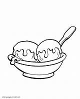Ice Cream Sundae Coloring Page sketch template
