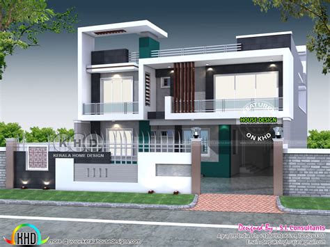 40x80 contemporary Indian home design - Kerala Home Design and Floor Plans - 9K+ Dream Houses