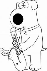 Brian Griffin playing Saxophone coloring Page  Download Print Or sketch template