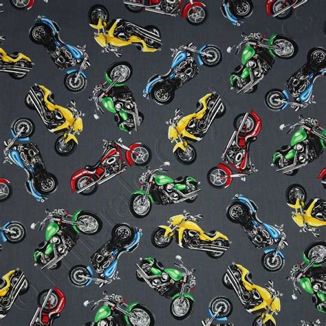 Timeless Treasures Harley Davidson Motorcycles Steel Gray Fabric ...