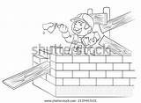 Construction Worker Trowel Element Coloring Page Stock Vector Royalty  sketch template