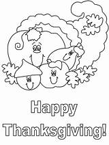 Happy Thanksgiving Cornucopia coloring Page  Download Print Or Color sketch template