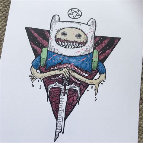 Finn Demented Adv Time Art Print by We Are All Corrupted - Etsy