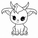 Easy Faces Coloring Pages Goat sketch template