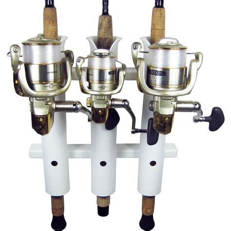 3 Rod Compact Fishing Rod Holder Rack White | Boat Outfitters