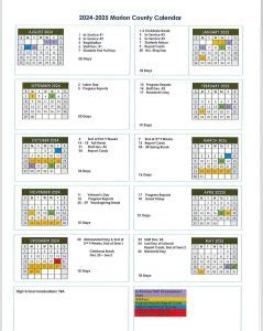 Marion County Schools Announce 2024-2025 Calendar - The Marion Tribune