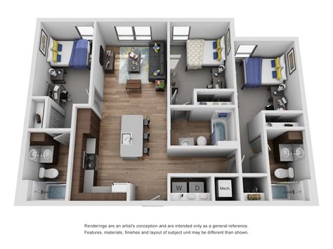 Floor Plan For A 3 Bedroom Apartment | Viewfloor.co