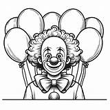 Clown With Balloons 🤡🎈 Coloring Page sketch template