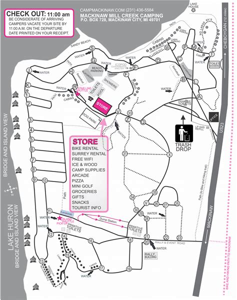 Campground Map - Mackinaw Mill Creek Camping