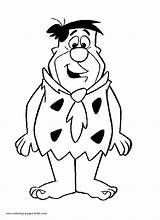 Flintstones Coloring Pages Flintstone Printable Fred Cartoons Color  sketch template