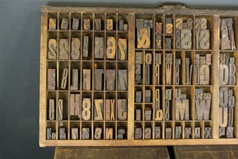 Antique Letterpress Wood Printing Press Alphabet Letters & Number ...