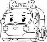 Amber In Car Version From Robocar Poli coloring Pages sketch template