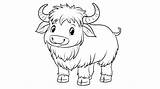 Cute Kawaii Yak Cartoon Character Coloring Page  Premium AI Generated sketch template