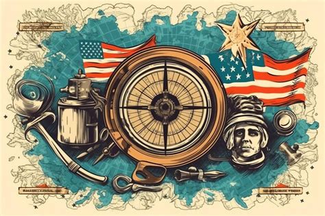 Premium Photo | Vintage compass or discovery equipment on old world map for happy columbus day ...