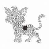 Zentangle Kat Mandala Kleurplaat voor Volwassenen Kerst Bloemen  sketch template