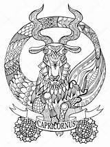 Capricorn Zodiac Sign Coloring Pages sketch template