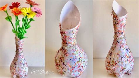 Best Out of Waste Plastic Bottle Flower Vase - 2 /DIY/ Plastic Bottle Craft Idea | Priti Sharma ...