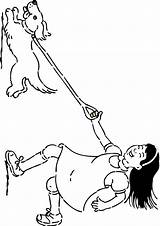 Girl Walking Dog Coloring Page  Team sketch template