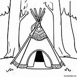 Colorful Teepee In The Forest Coloring Page  Pagescom sketch template