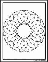 Geometric Shapes Coloring Pages Circle Of Circles sketch template