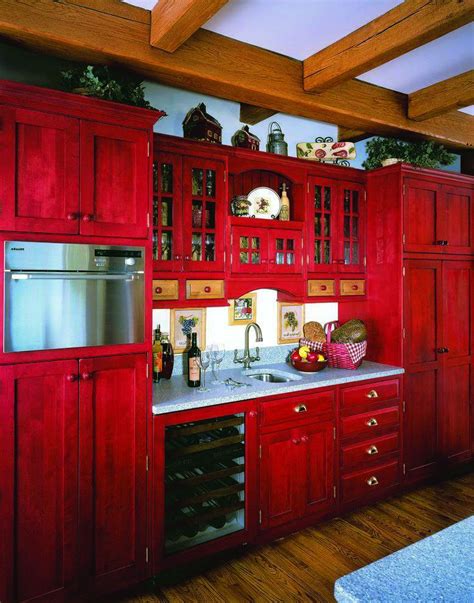 Red Kitchen Cabinet Pulls 2021 | Red kitchen cabinets, Home bar cabinet ...