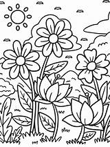Flower Garden Coloring Page  Etsy sketch template