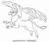 Flying Griffin Coloring Page Cartoon Vector Stock Royalty Free  sketch template