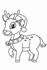 Reindeer Coloring Baby Christmas Printable Kids Sketch Page sketch template