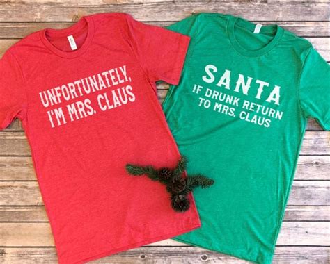 Christmas Couple Shirts Christmas Shirt Set Drunk Santa | Etsy