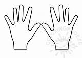 Handprint Coloring Template Hand Printable Hands Outline Praying Pages  sketch template
