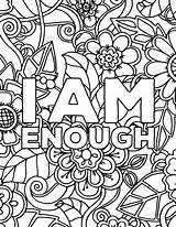 Floral  Affirmations Coloring Page Totallifecare Love sketch template