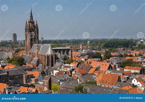 Old Church Delft City the Netherlands Stock Photo - Image of delft ...