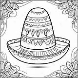Traditional Mexican Hat Coloring Page  Pagescom sketch template