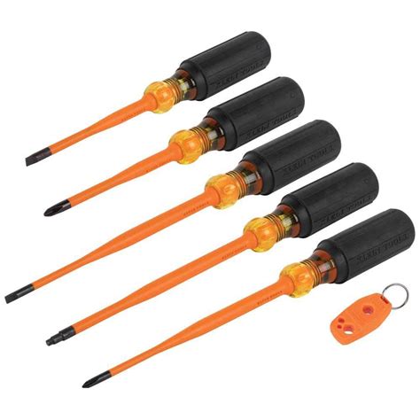 Klein Tools Screwdriver Set, 1000V Slim-Tip Insulated and Magnetizer, 6-Piece 33736INS - The ...