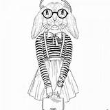 Animal Hipster Coloring Pages  Free Printable sketch template
