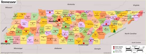 Tennessee State Map | USA | Maps of Tennessee (TN)