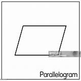 2d Parallelogram Shapes Only Black And White For Preschool Student  sketch template