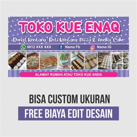 Jual SPANDUK / BANNER TOKO KUE UKURAN 2X1 METER - Kota Depok - Hamka Studio | Tokopedia