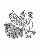 Peacock coloring Page sketch template