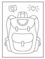 아이들을 위한 책가방 색칠공부  프리미엄 벡터 sketch template
