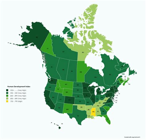 List of US states and Canadian provinces/territories by Human ...