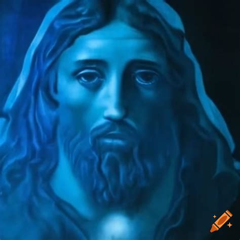 Blue jesus painting on Craiyon