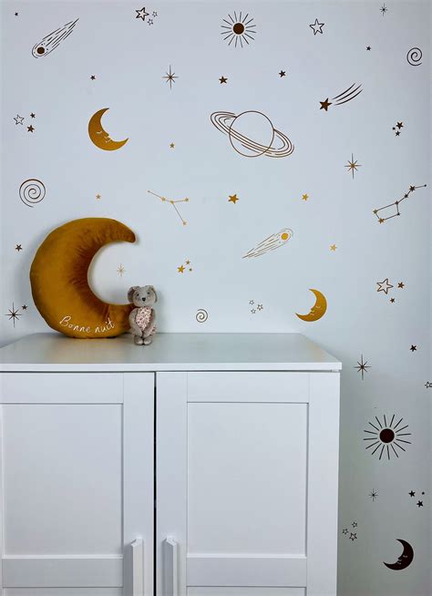 Outer Space Wall Decals / Sun, Moon, Stars Wall Stickers / Nursery Decor / Kids Room / - Etsy