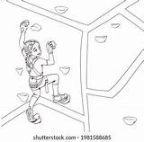 Girl Climber Climbs Mountain Coloring Book Stock Vector Royalty Free  sketch template